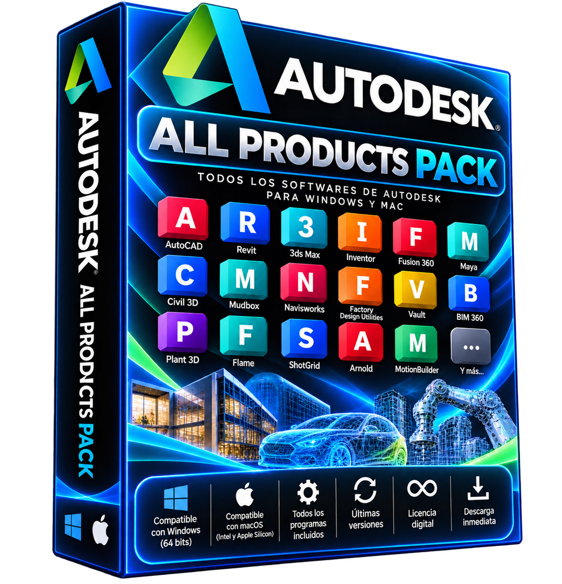 Imagen ilustrativa del pack Autodesk para tres suscripciones