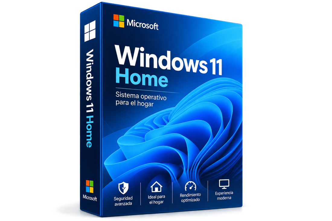 Windows 11 Home: caja ilustrativa, oferta digital para cinco usuarios